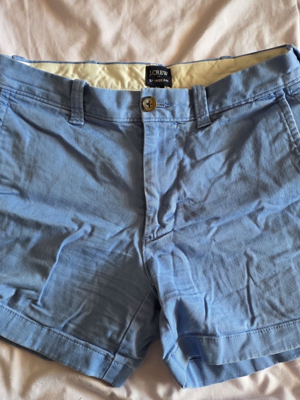 J. Crew Men's Light Blue Flat-Front Chino Shorts